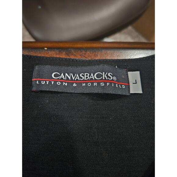 Vintage Canvasbacks 100% Wool Black Blue Blazer Jacket Size L Cardigan Gray - Picture 2 of 7